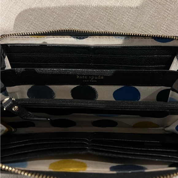Kate Spade Continental Zip-around Black Leather Wallet - Picture 11 of 13